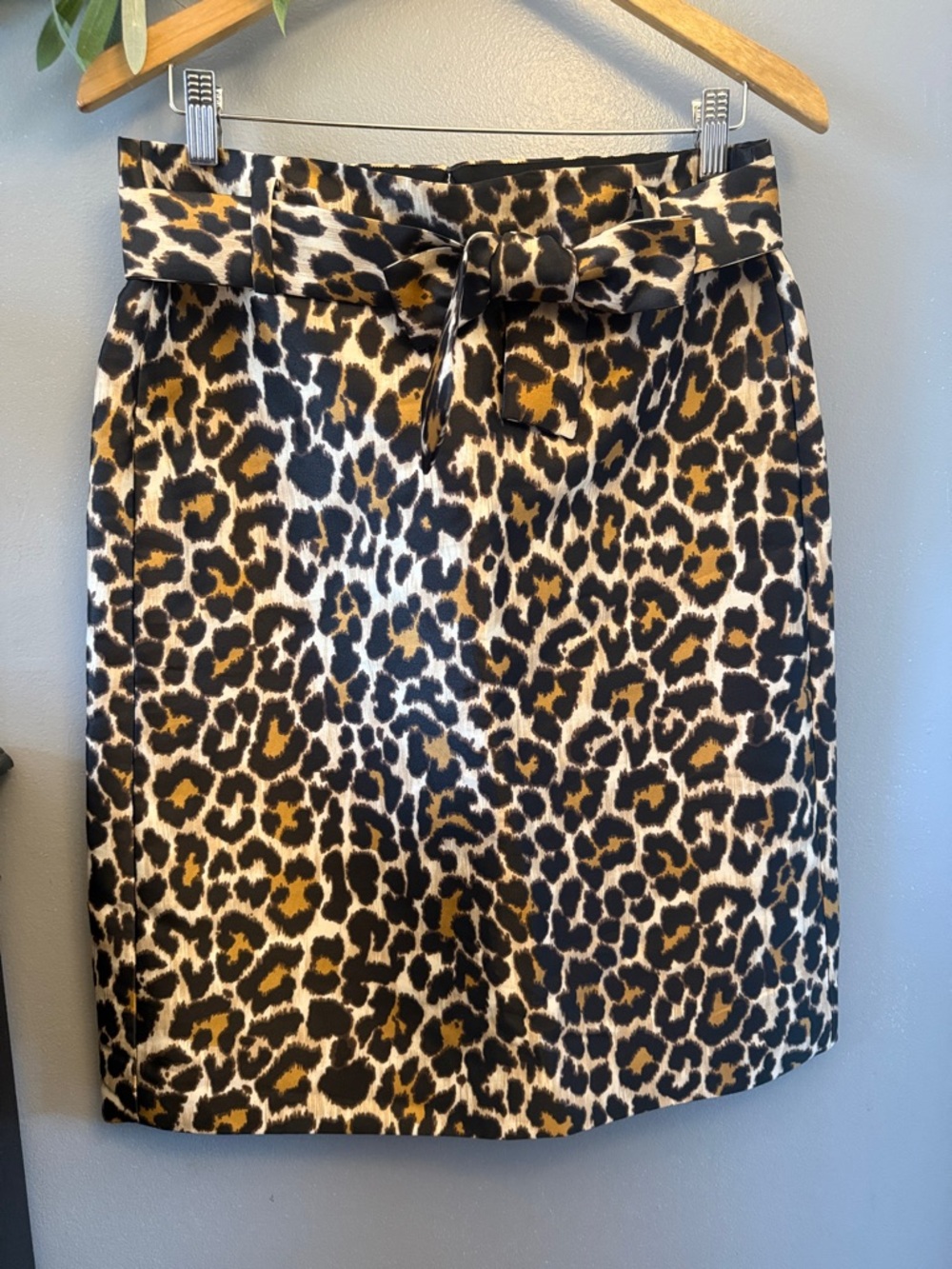 J. Crew Leopard-Print Pencil Skirt in Black, Brown and Cream